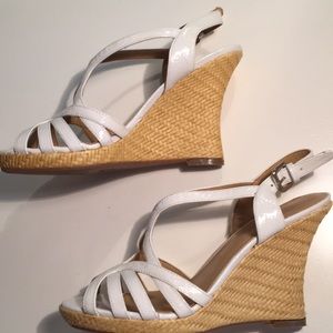 Nine West White Wedges